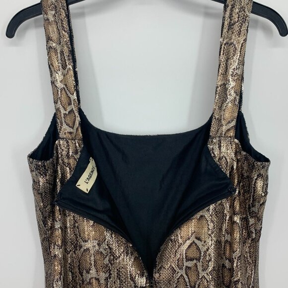 L'AGENCE Dress Auden Sequin Leopard Sleeveless Mini *** - Picture 12 of 15